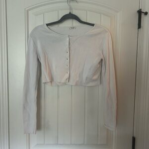Brandy Melville Cream Long Sleeve Cropped Cardigan